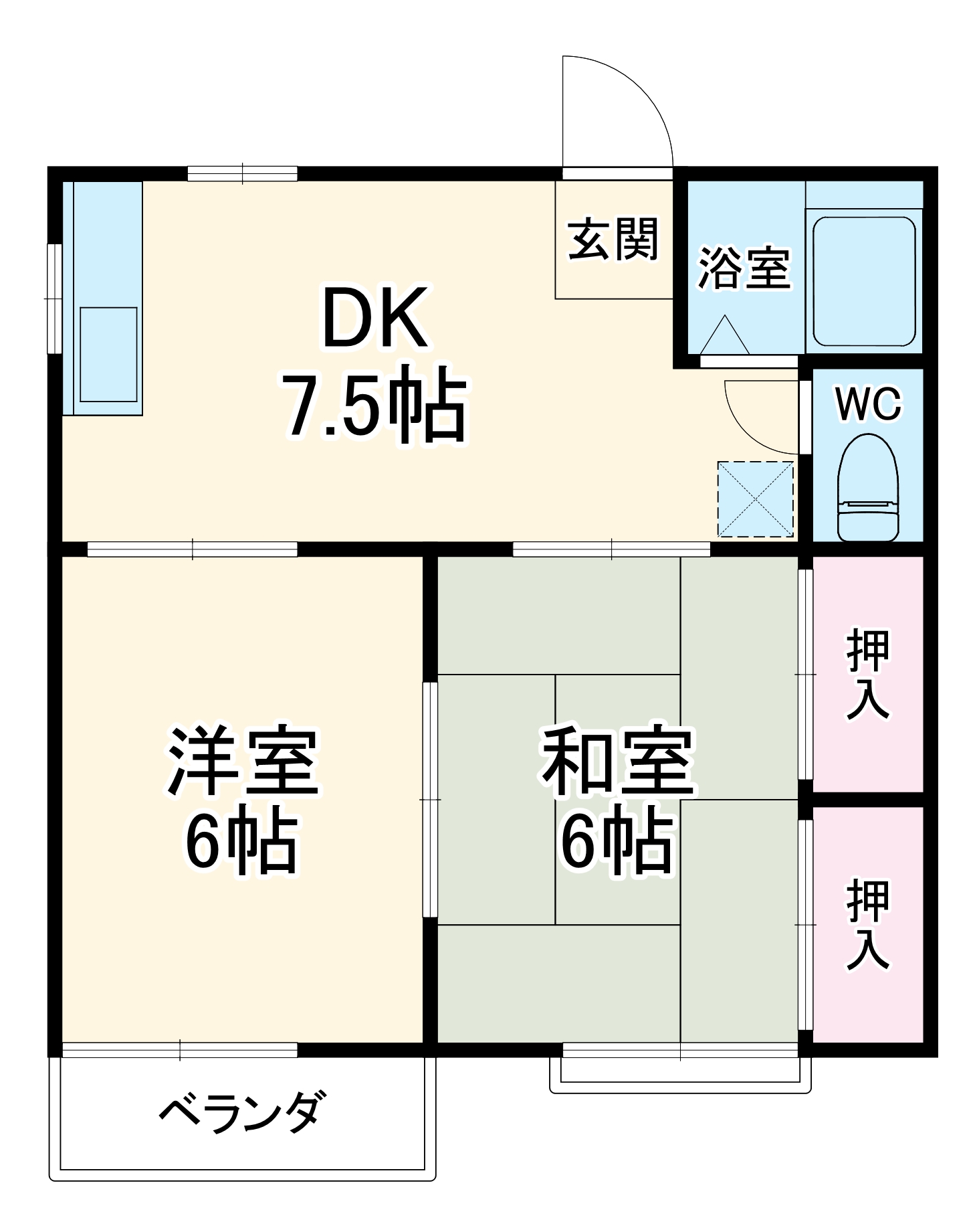 こがねハイツ・206号室の間取り
