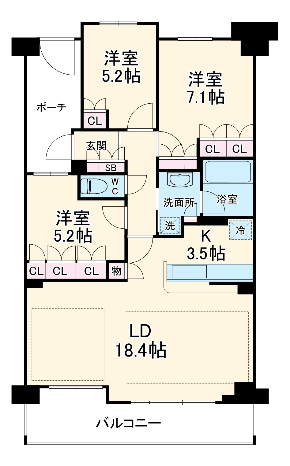 セントラルコート船橋習志野台の間取り