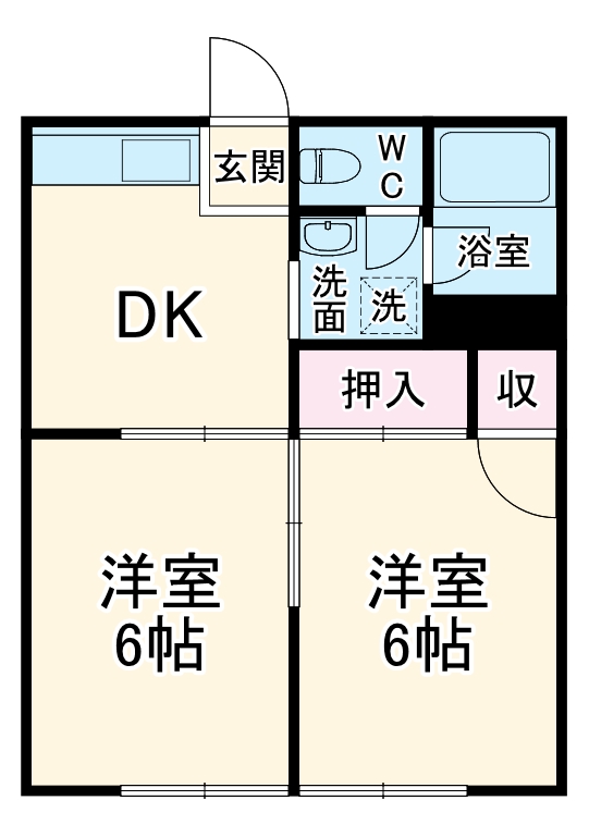 越路ハイツの間取り