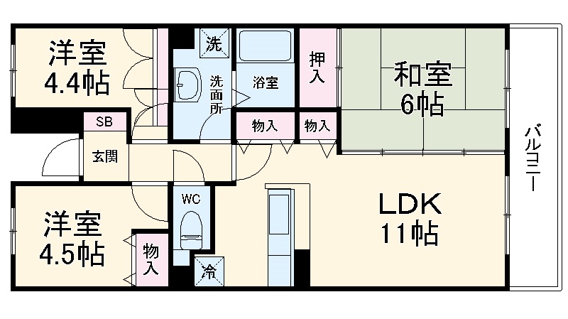 Bellevue壱番館の間取り