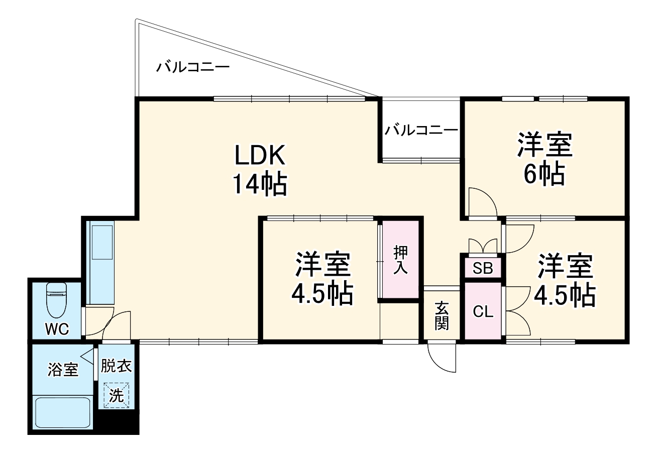 本厚木エグゼクティブマンションの間取り