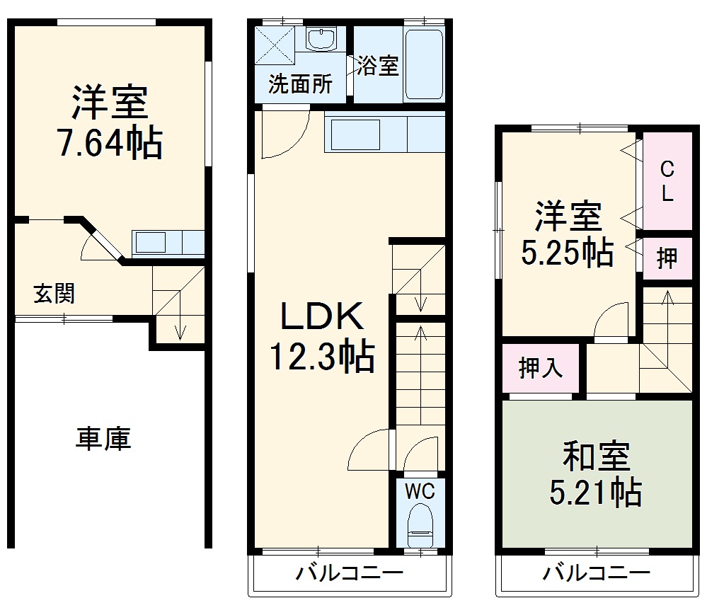 桂乾町戸建ての間取り