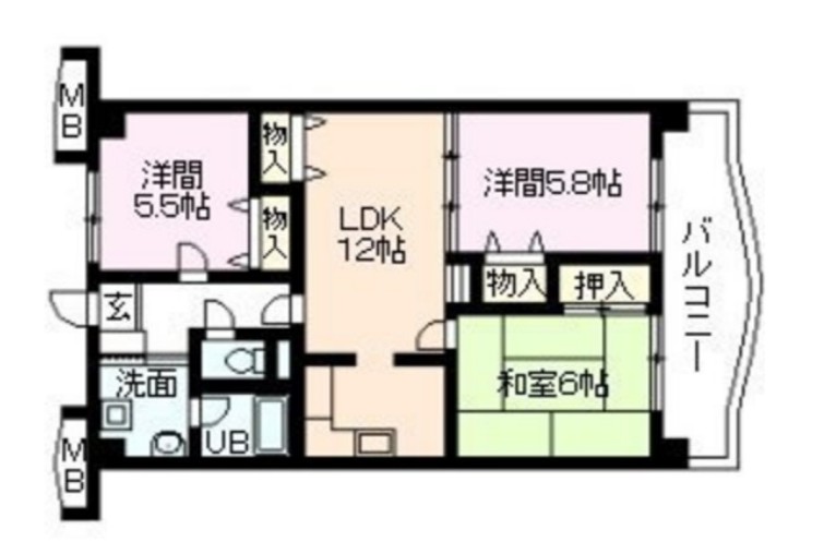 ラ・フォンテーヌ　弐番館の間取り