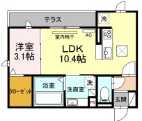 東橋良町の完工年月(2021年4月)築の賃貸アパートの間取り
