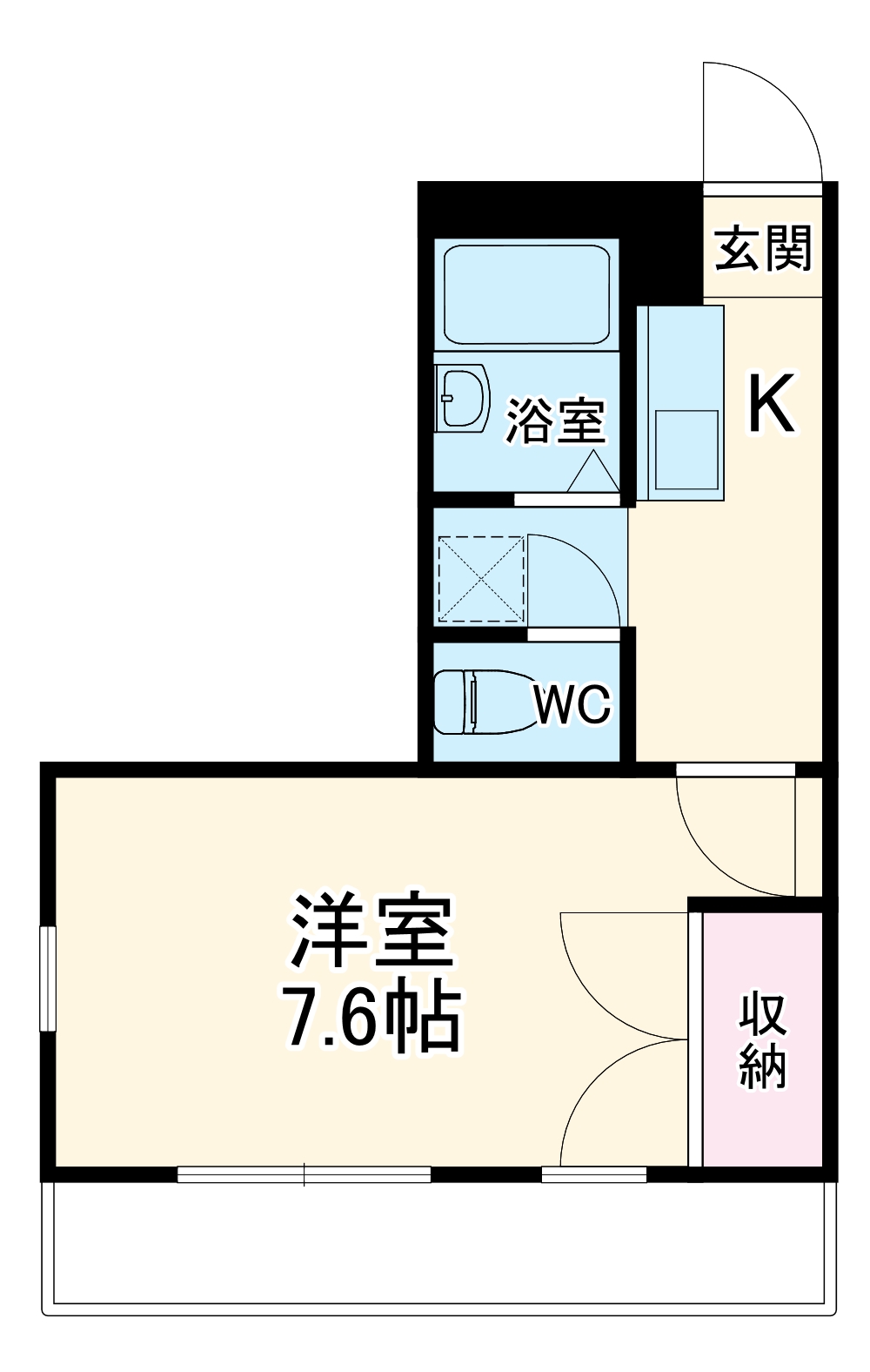 レオパレス小林・101号室の間取り
