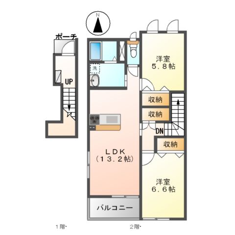 フェリーチェ B棟の間取り