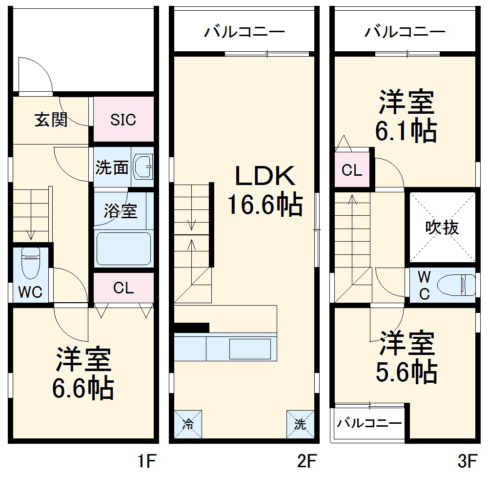 市ノ坪貸家の間取り