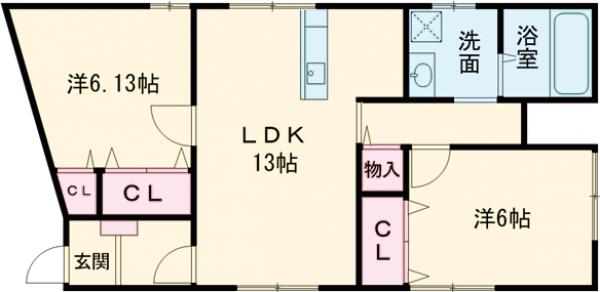 コーポアルタⅡの間取り