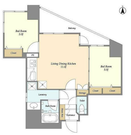 リバーレ芝公園の間取り