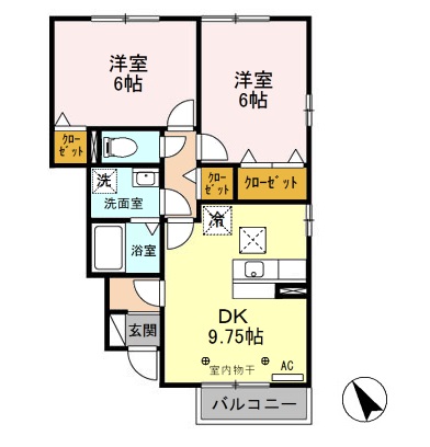 ビューバレー星の宮 Fの間取り