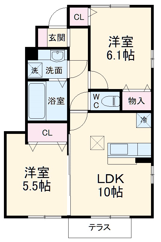 ランプリール Bの間取り