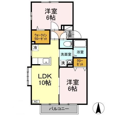 オークスコートAの間取り