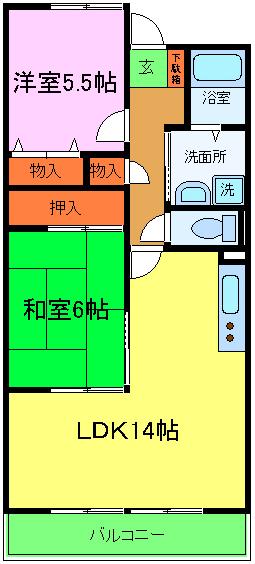 グリーングラス久米田の間取り