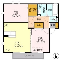 ラフレ仲道 Fの間取り