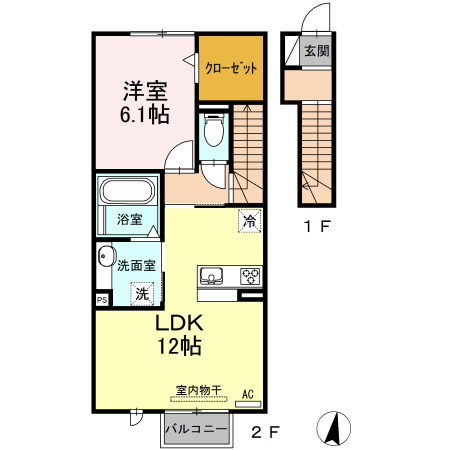 レセンテ須田 Bの間取り