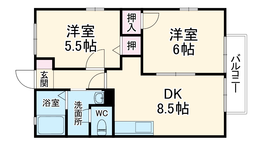 ハートホーム八ッ橋Bの間取り