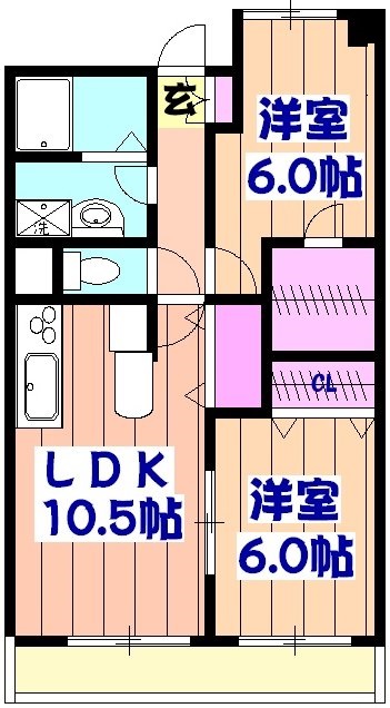 市場の完工年月(2005年9月)築の賃貸マンションの間取り