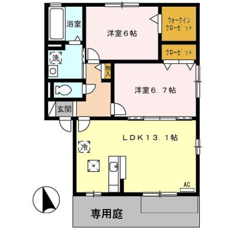 シュロス.眉山 Aの間取り