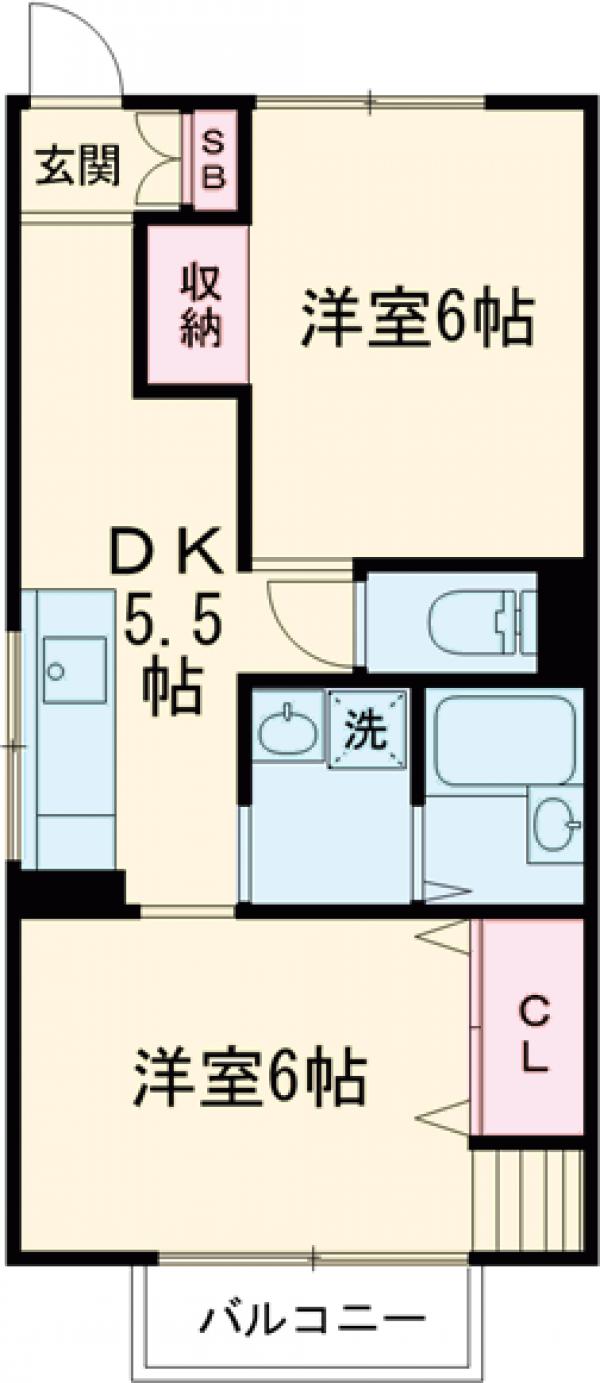 仙川町の完工年月(1973年3月)築の賃貸マンションの間取り