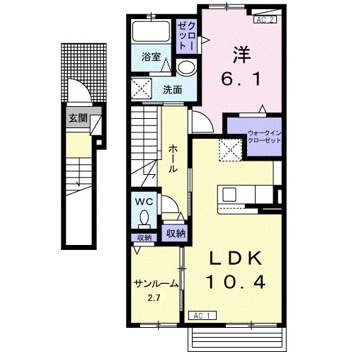 ソレイユ Ⅰの間取り