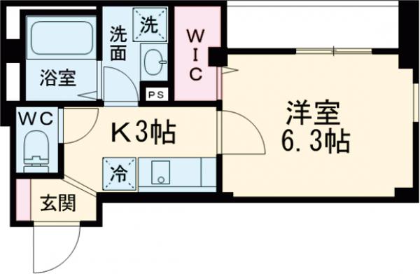 小柳町の完工年月(2021年6月)築の賃貸マンションの間取り