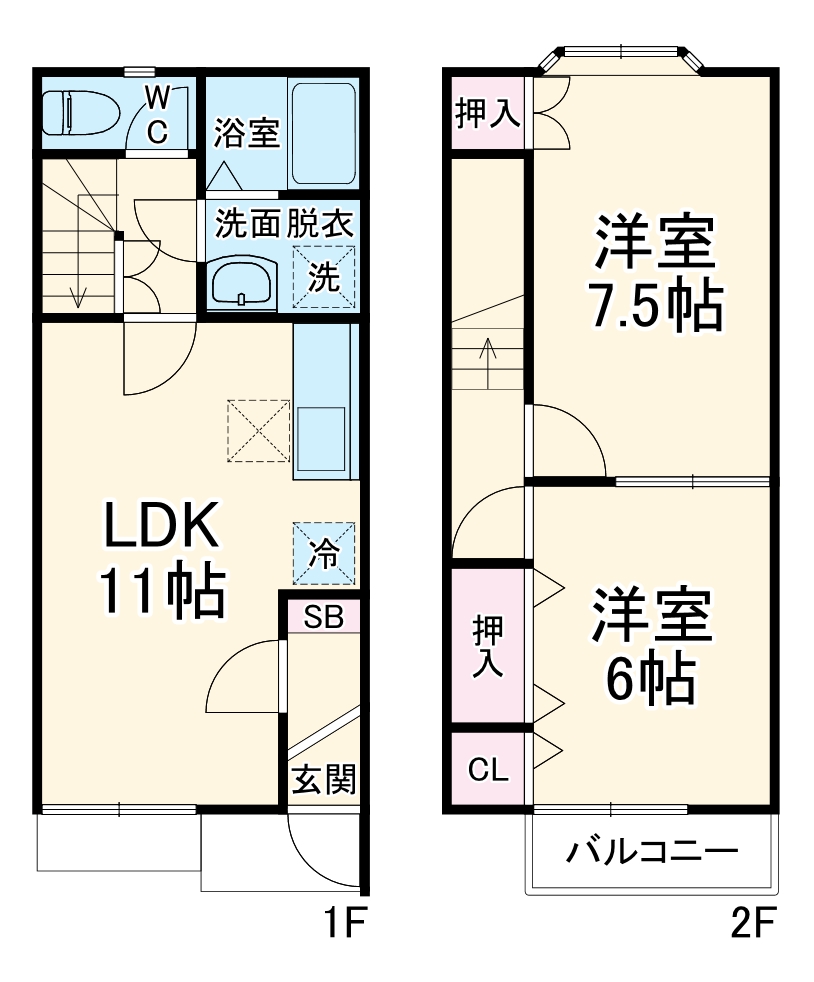 ＤＵＰＬＥＸ　ＢＬＯＯＭ　Ａ・106号室の間取り