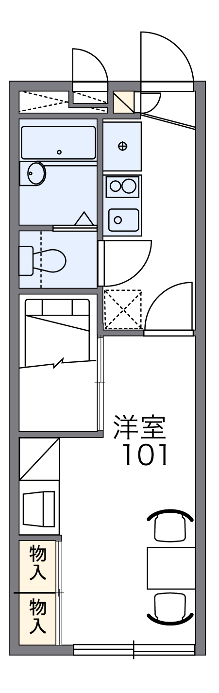 レオパレスEASEⅠの間取り