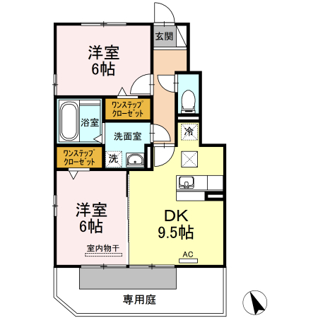 ジャルダン Bの間取り