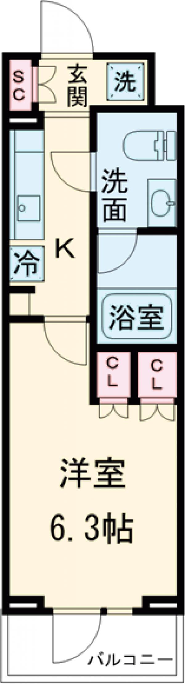 Ｌａ　Ｄｏｕｃｅｕｒ高砂・406号室の間取り