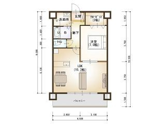 ルネス ボニータァスの間取り