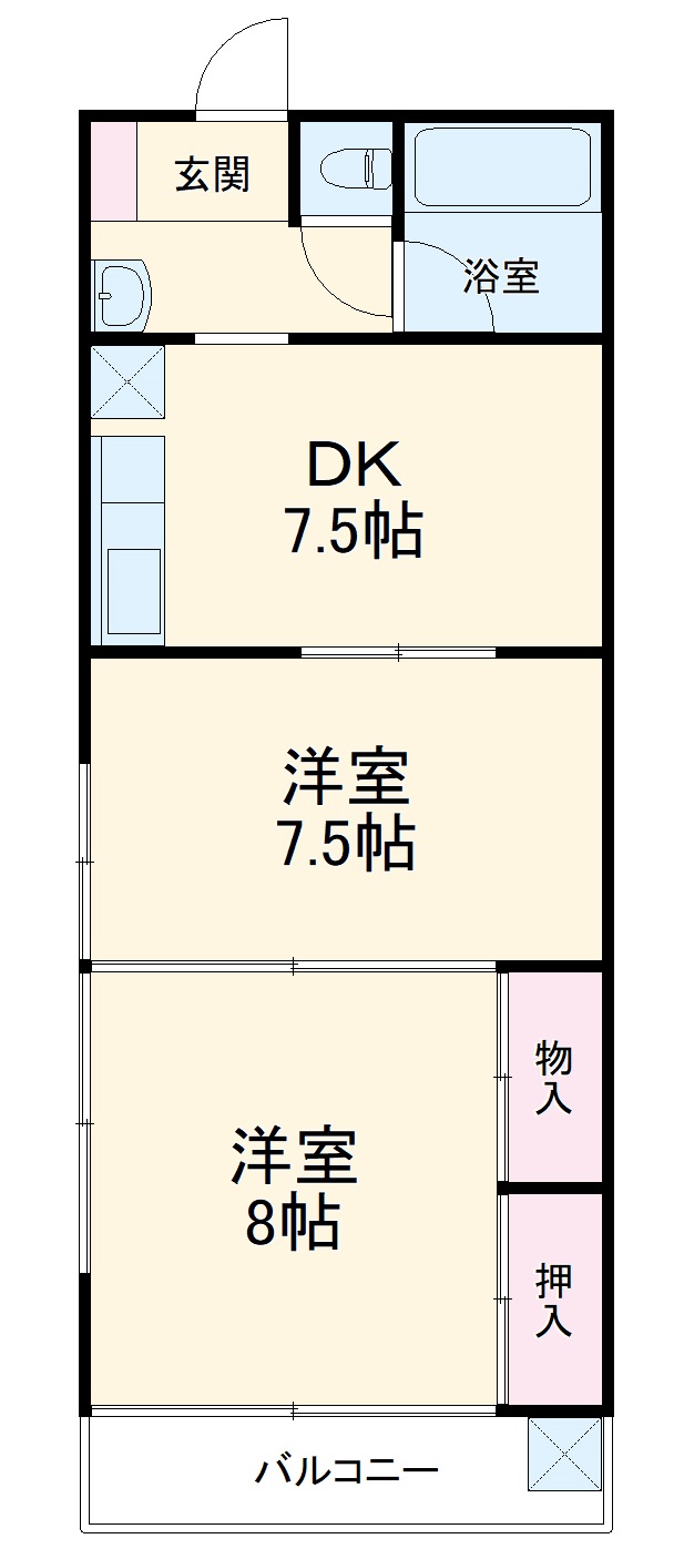 サンクススタジオ鉾田の間取り