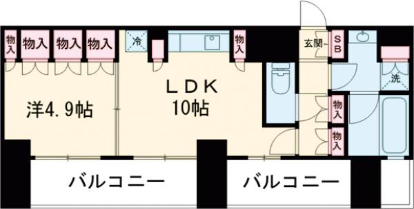 布田の完工年月(2008年4月)築の賃貸マンションの間取り