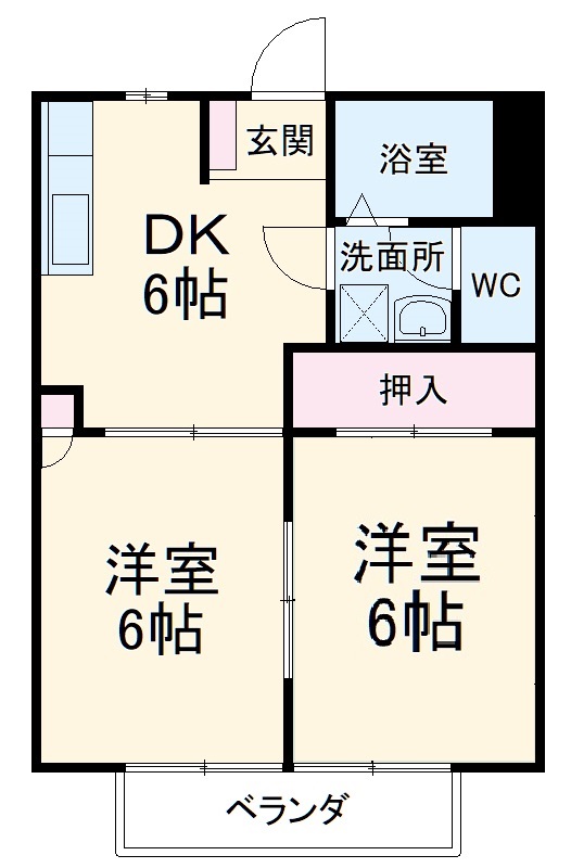 コーポラス見川 B棟の間取り