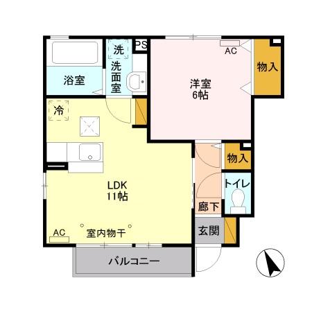 クレール・パレ Bの間取り