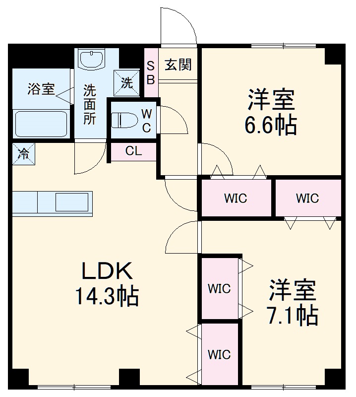 エンデカ東浦和の間取り