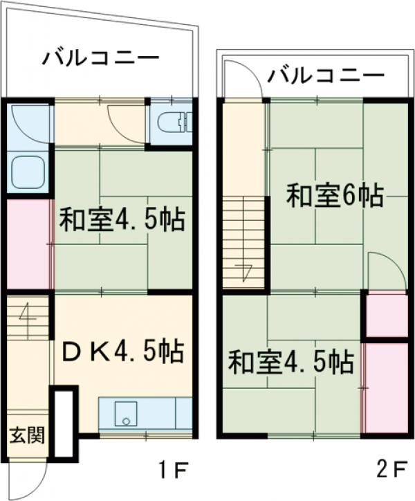 吉井町貸家西棟の間取り