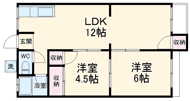置田第二ハイツの間取り