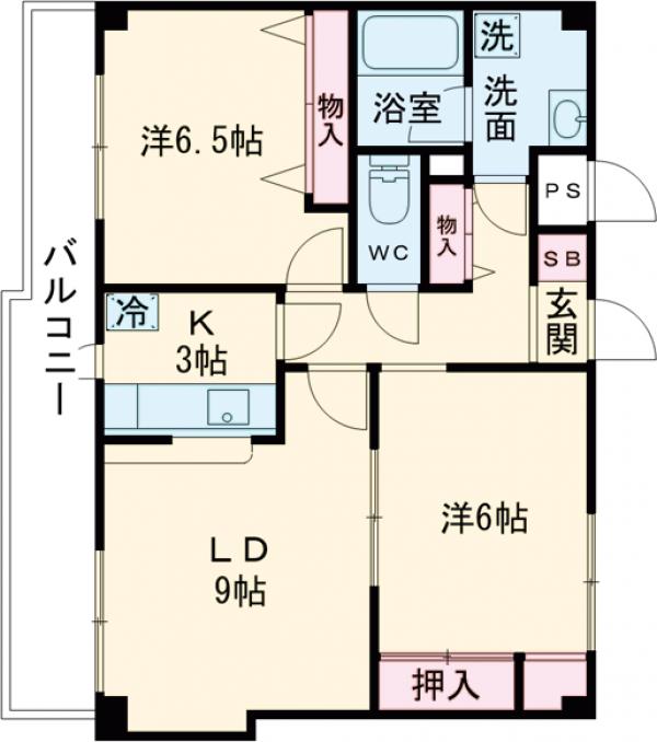 祖師谷の完工年月(1997年3月)築の賃貸マンションの間取り