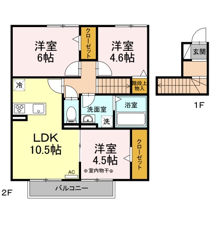 ハウス堅田 A棟の間取り