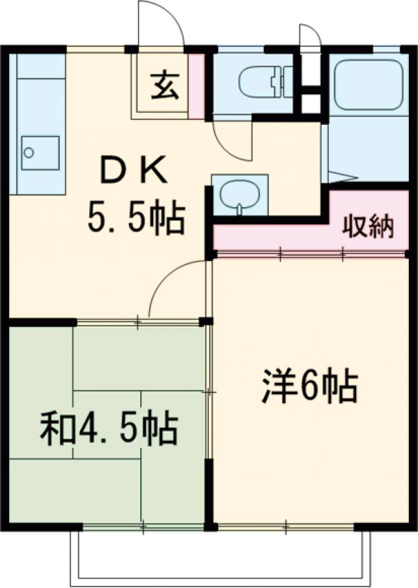 ホワイトハイツ宝木の間取り