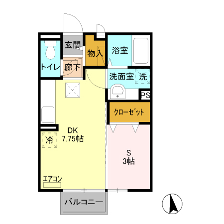 フォンティーヌ結城 Aの間取り