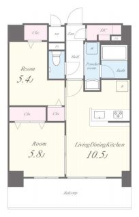 グランレーヴ東尾久・1105号室の間取り