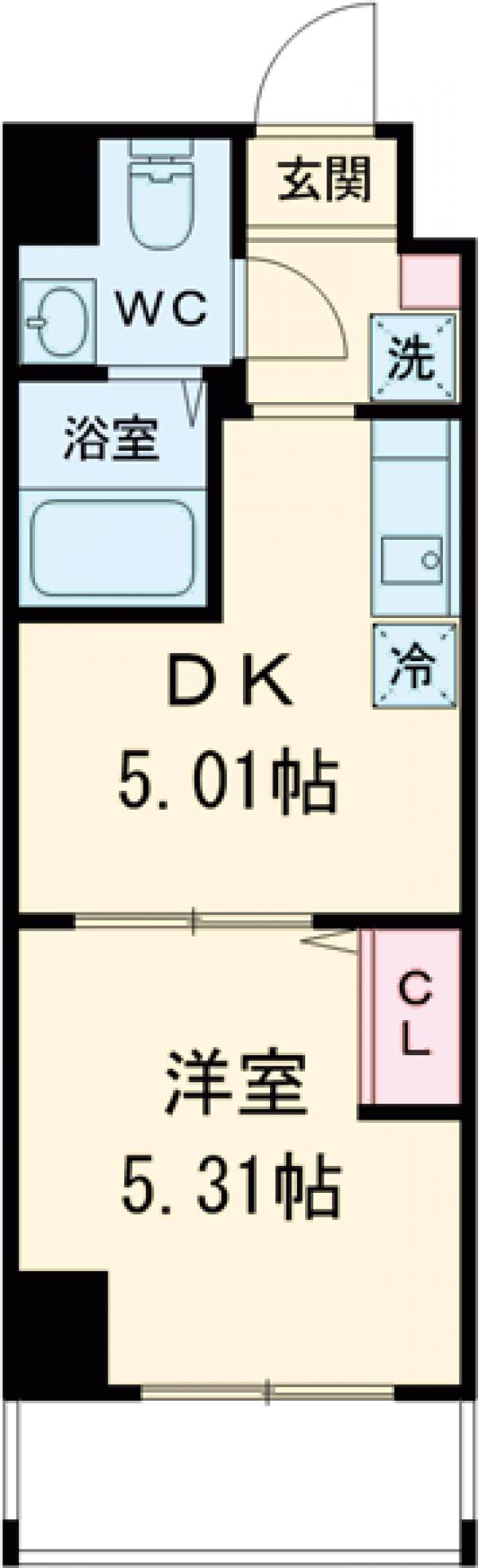 アーバハイツ六町１号館・506号室の間取り