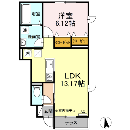 プレリ・106号室の間取り