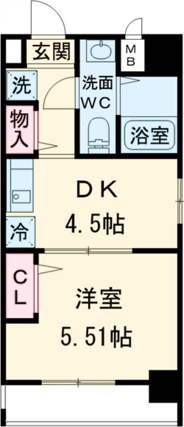 ペアパレス六町２号館・206号室の間取り