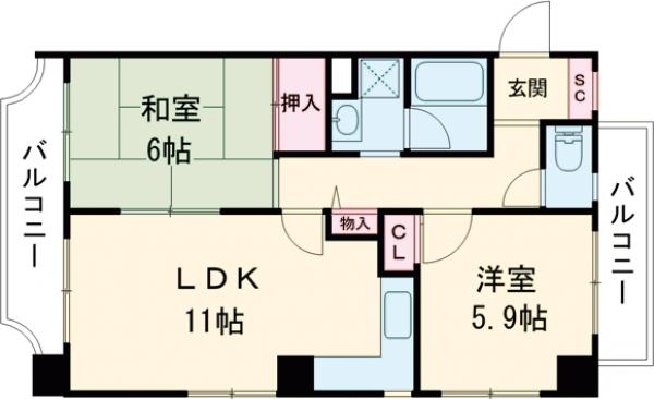 フォレストコート四ツ木の間取り