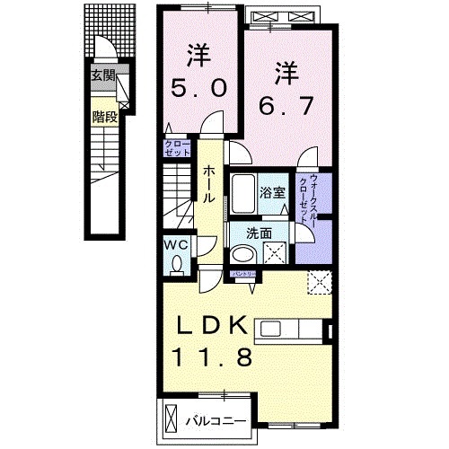 Alloggio INABAの間取り