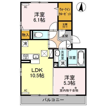 リヴェールマリーズ Dの間取り