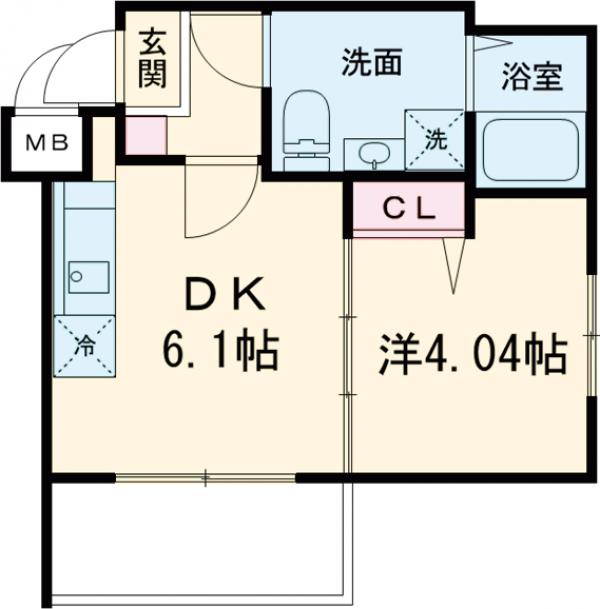 ペアパレス六町1号館・102号室の間取り