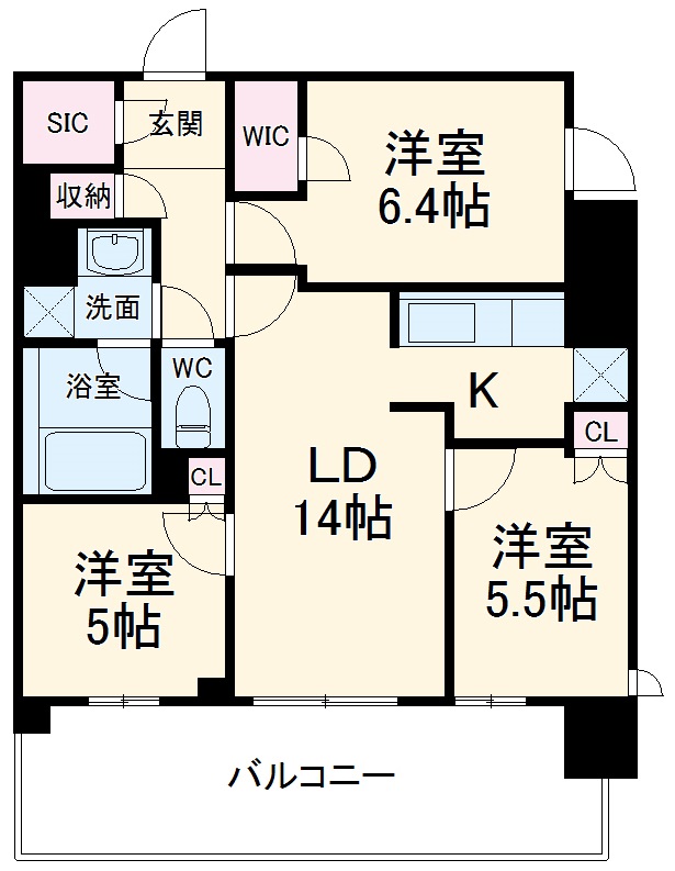 ドゥーエ大宮の間取り